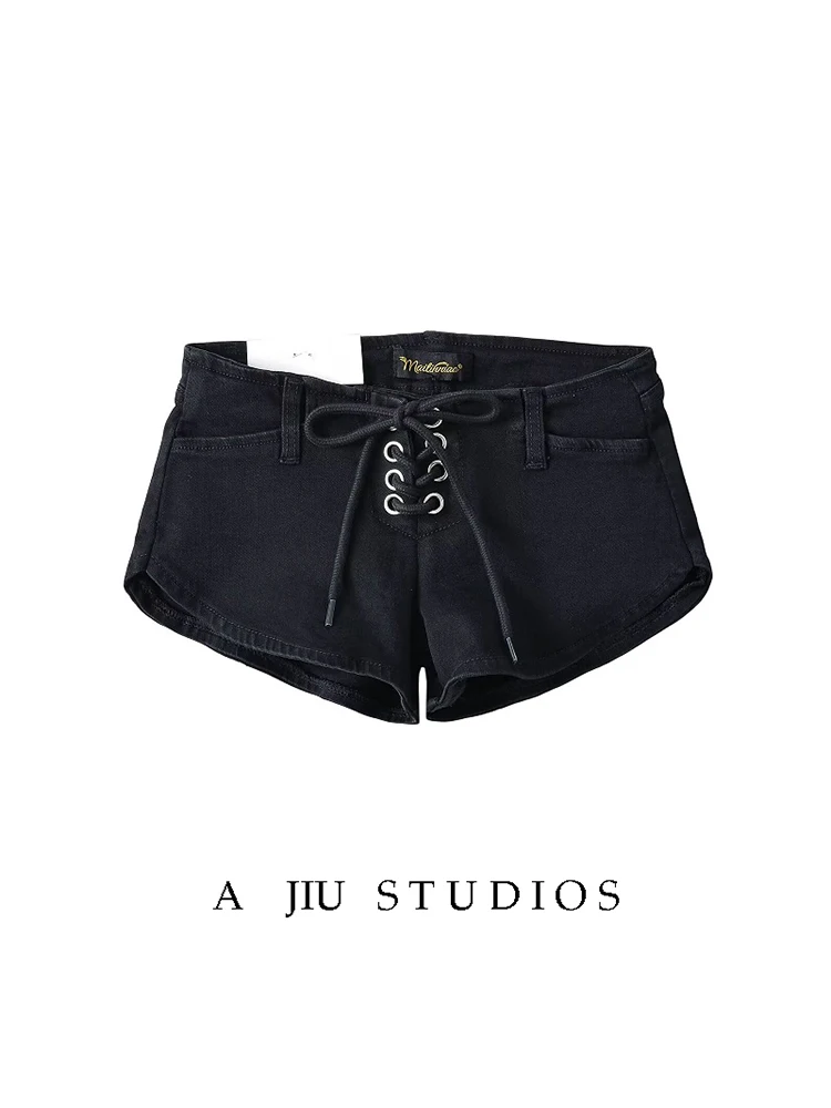 

Сексуальные джинсовые брюки Bla с низкой талией Super orts, женские летние модные шорты с перекрестной повязкой на ягодицах