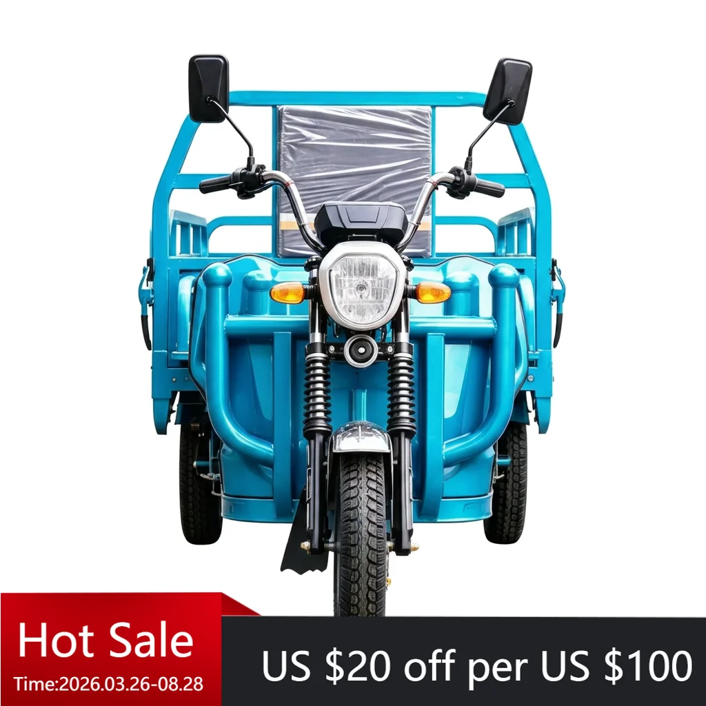 Tc Customized 60V large battery charger, three-wheel mid-drive electric double-drive electric dump tricycle, with cargo box, sui