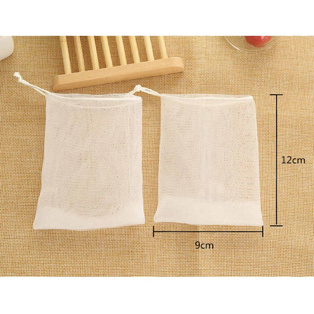 

10Pcs Foaming Mesh Soap Bag Top Class Material Drawstring Easy Closure Convenient Use for Bath Foaming Net Soap Bag