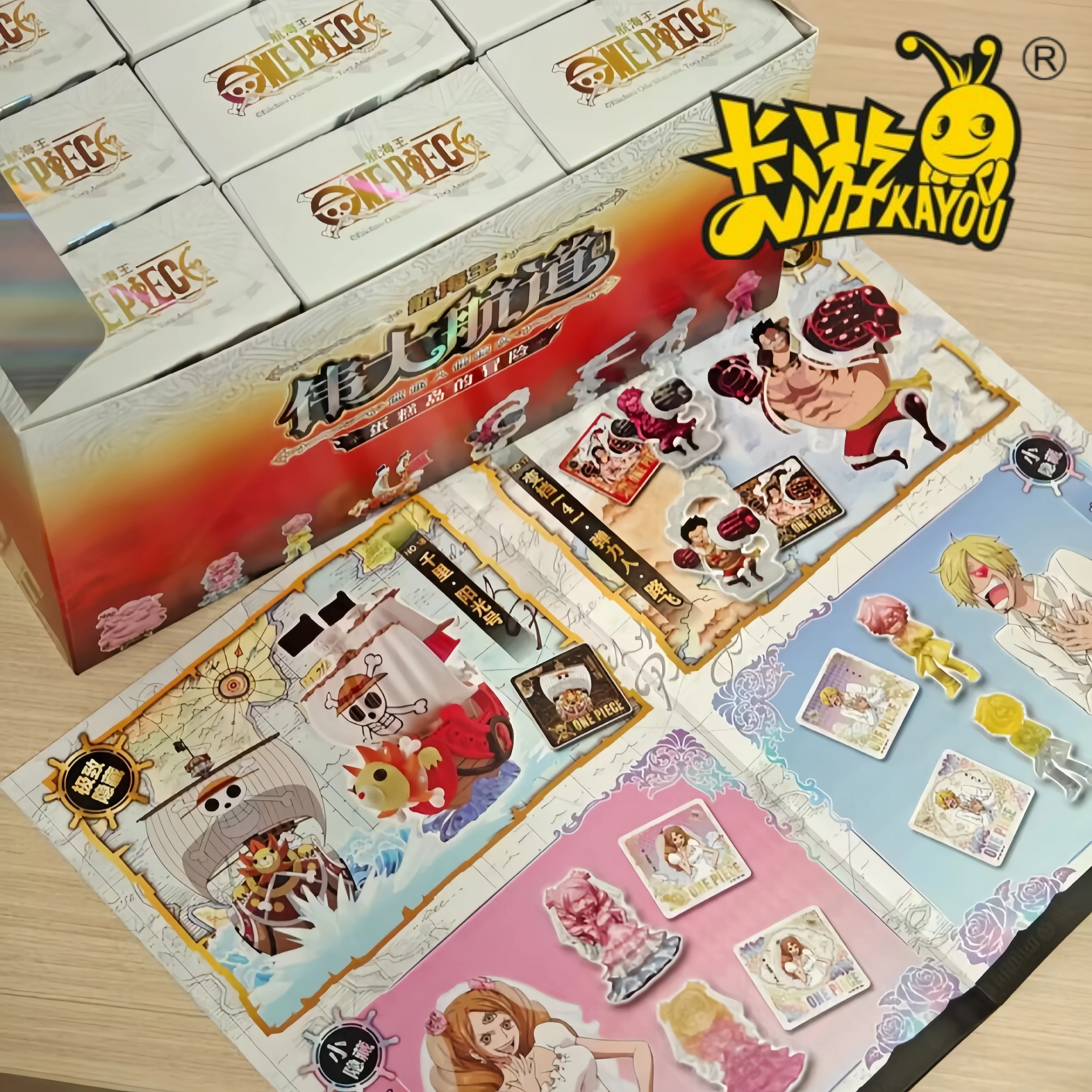 Coleção Kayou Genuine One Piece: Boneco de Borracha Vol.1 com Caixa de Cartas Colecionáveis - Brinquedo Colecionável de Anime para Fãs de Anime