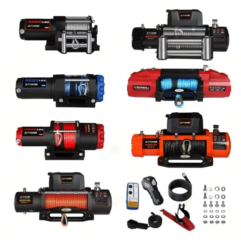 12V 13000LBS/5909KG IP67 Car 4x4 SUV Wired/Wireless Control Synthetic Rope Electric Winch for 4x4