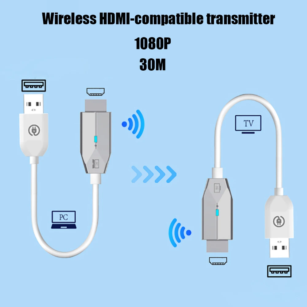 Wireless HDMI--compatible Transmitter and Receiver 1080P 50M Extender Display USB Adapter Dongle For TV Box Monitor Projector PC