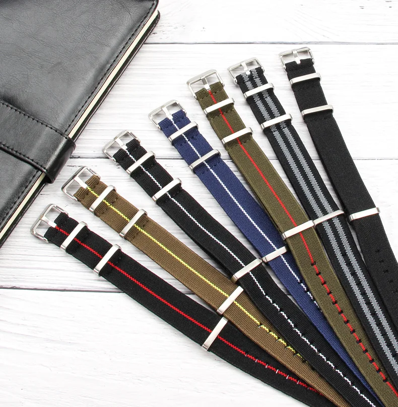 18mm 20mm 22mm elasticidade resiliência estiramento pulseira de relógio de náilon universal masculino feminino pulseira acessórios pulseiras pulseira