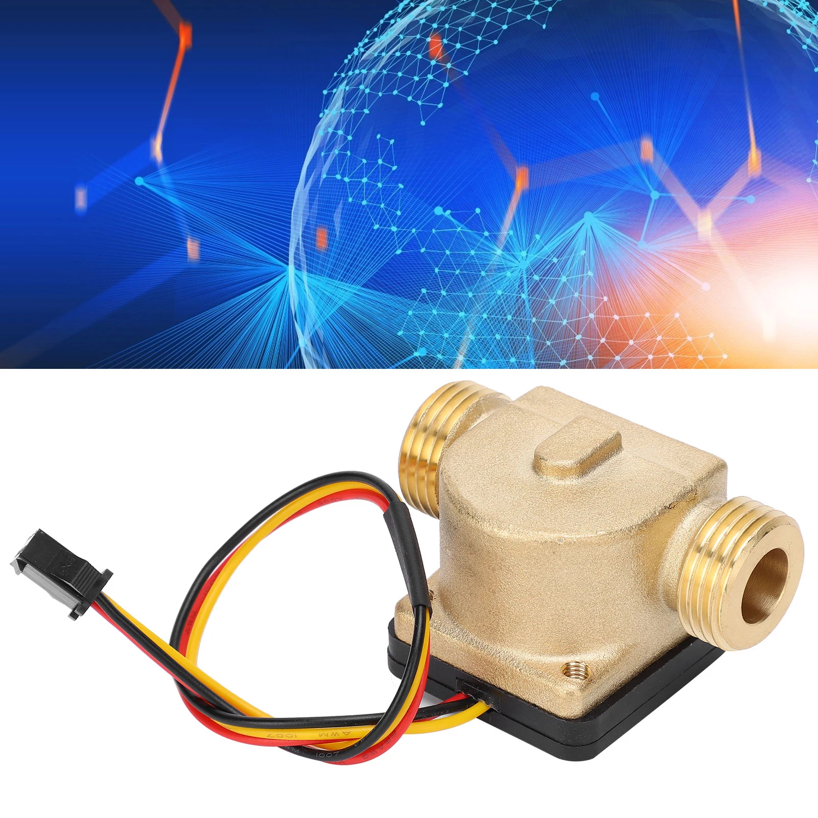 ZK30 G1/2in Male Water Flow Sensor Counter Brass Hall Flowmeter DC 3‑24V for Water Heaters Credit Card Machine