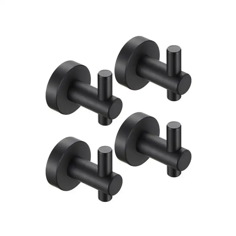 

Round Wall Hook with Screws - Matte Black, 4 Pack, for Entryway, Shoe Cabinet, Wardrobe, Bathroom, Bedroom, Furniture Hardware