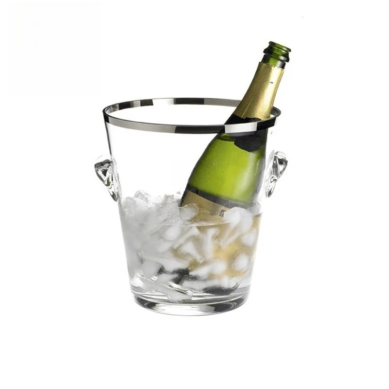 Imported binaural champagne ice bucket glass ice bucket, party cooling ice bucket large