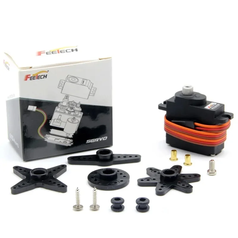 Micro Mini 180 Degree Digital Servo Motor FT1017M 6V Metal Gear for Road Car Fixed Wing RC Model Robot-5.5Kg.cm Plastic