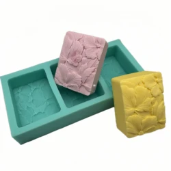 3Cavity Newest Beautiful Flower DIY Soap Mold Handmade Flower Rectangle Soap Making Mold Silicone Floral Molds for Cake Crafts