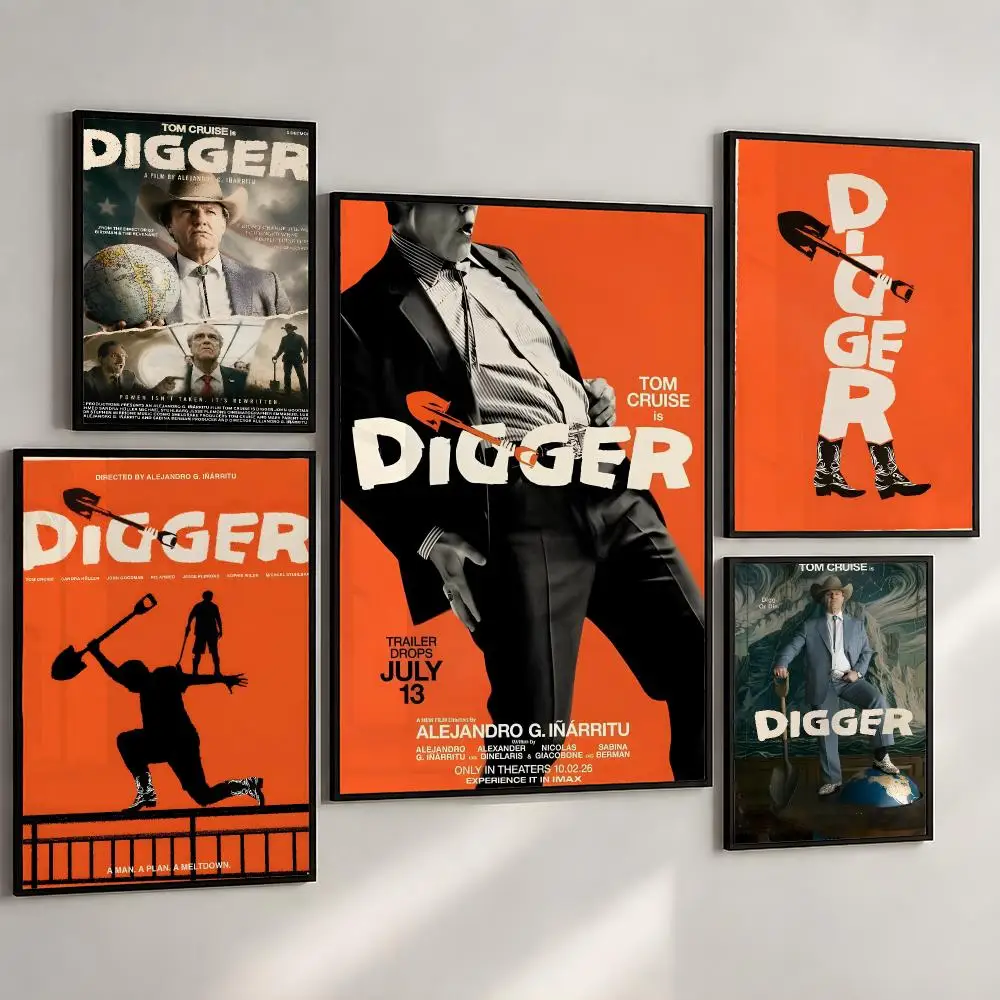 Movie Digger 2026 Comedy Dark Humor Poster PP Wall Art Print Removable Water-Resistant Home Decor for Bedroom Apartment Gift