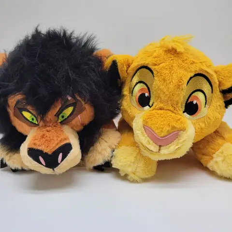 Disney Lion King Simba & Scar M Plushie Doll Toy