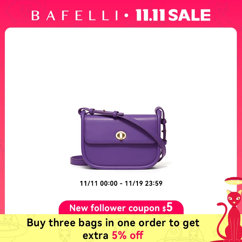 

BAFELLI 2024 WOMEN'S NEW TREND LEATHER SADDLE BAGS FASHION STYLE ORIGINAL DESIGNER LUXURY BRAND CASUAL CROSSBODAY PURSE SHOULDER