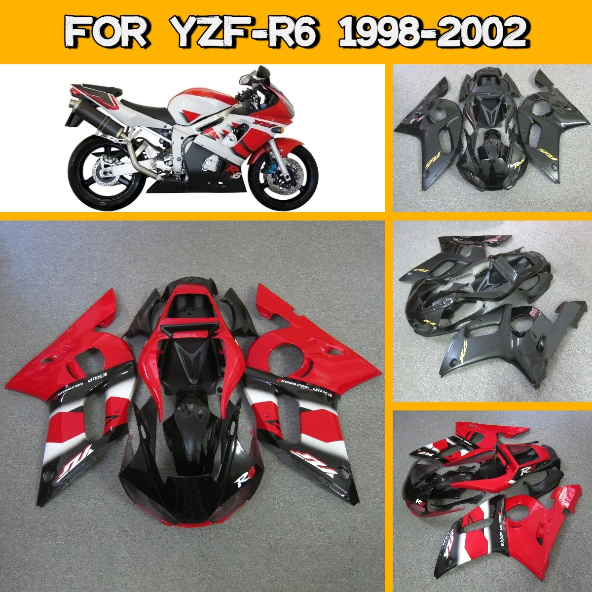 

For 1998-2002 Yamaha YZFR6 Motorcycle Fairing Kit Injection Molded Parts 98-02 YZF R6 Custom Hot Style Fairings