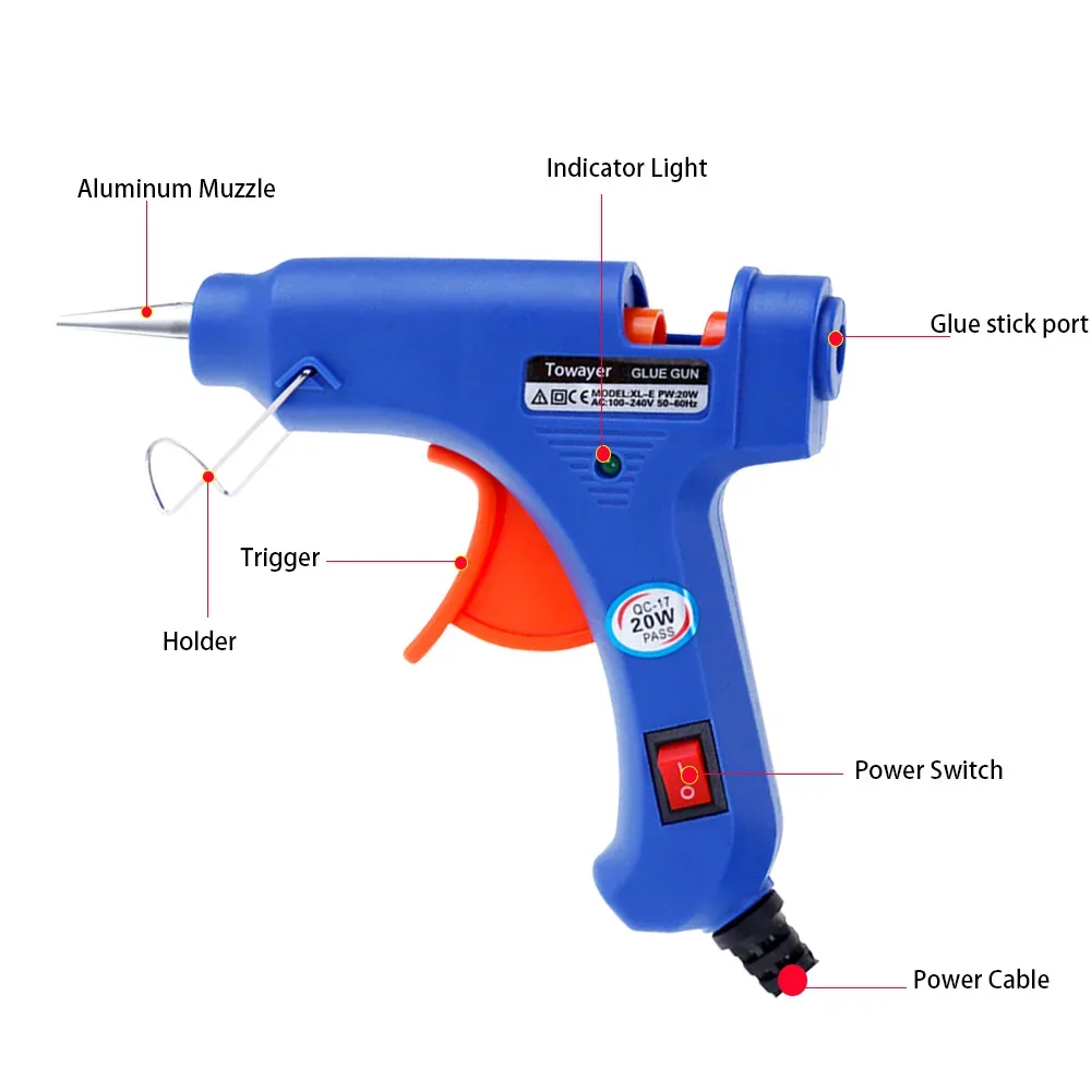 Hot Silicone Gun Temperature Heater Mini Electric Heat Gun Melt Glue Grafting Repair Tool Suitable for 7mm*100mm Glue Stick