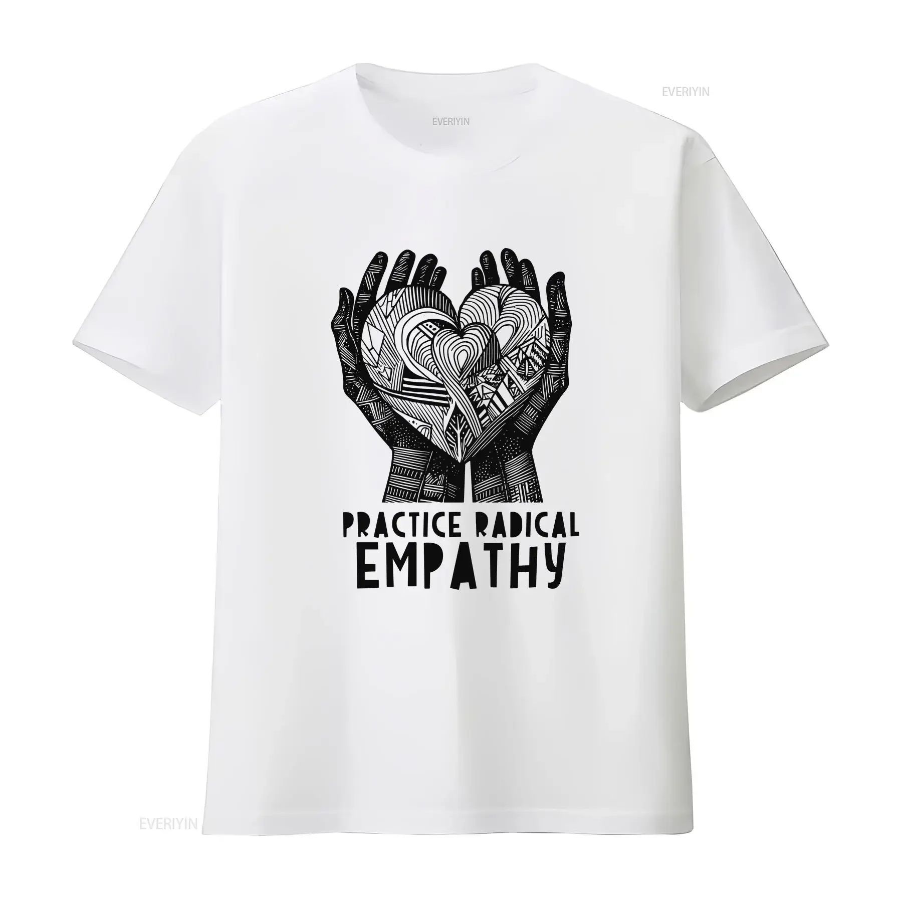 T-shirt « Pratiquez l'Empathie Radicale » – Citation Empathique, Amour et Gentillesse, Style Lino Vintage, Lavé, T-shirt Élégant pour le Quotidien