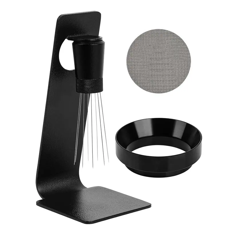 Magnetic Portafilter Dosing Ring, WDT Espresso Puck Screen 51Mm Accessories, 0.25Mm 8-Needle Coffee Distribution Stirrer