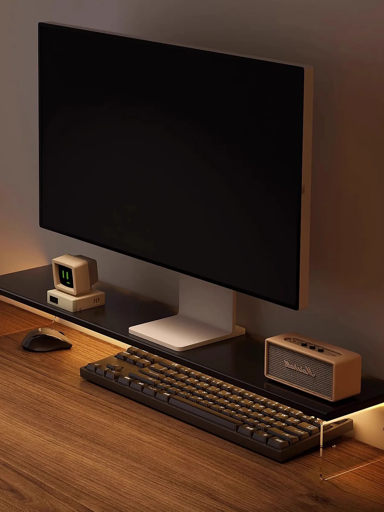 Elevated Computer Monitor Stand Office Desktop Notebook Keyboard Storage Rack Modern Minimalist Design High Aesthetic Value