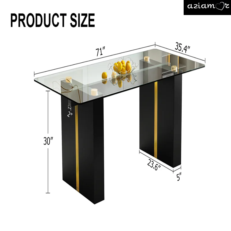 6〜8人に適した大きな長方形のガラステーブル,0.39インチの強化ガラストップを備えたモダンでシンプルなガラストップ