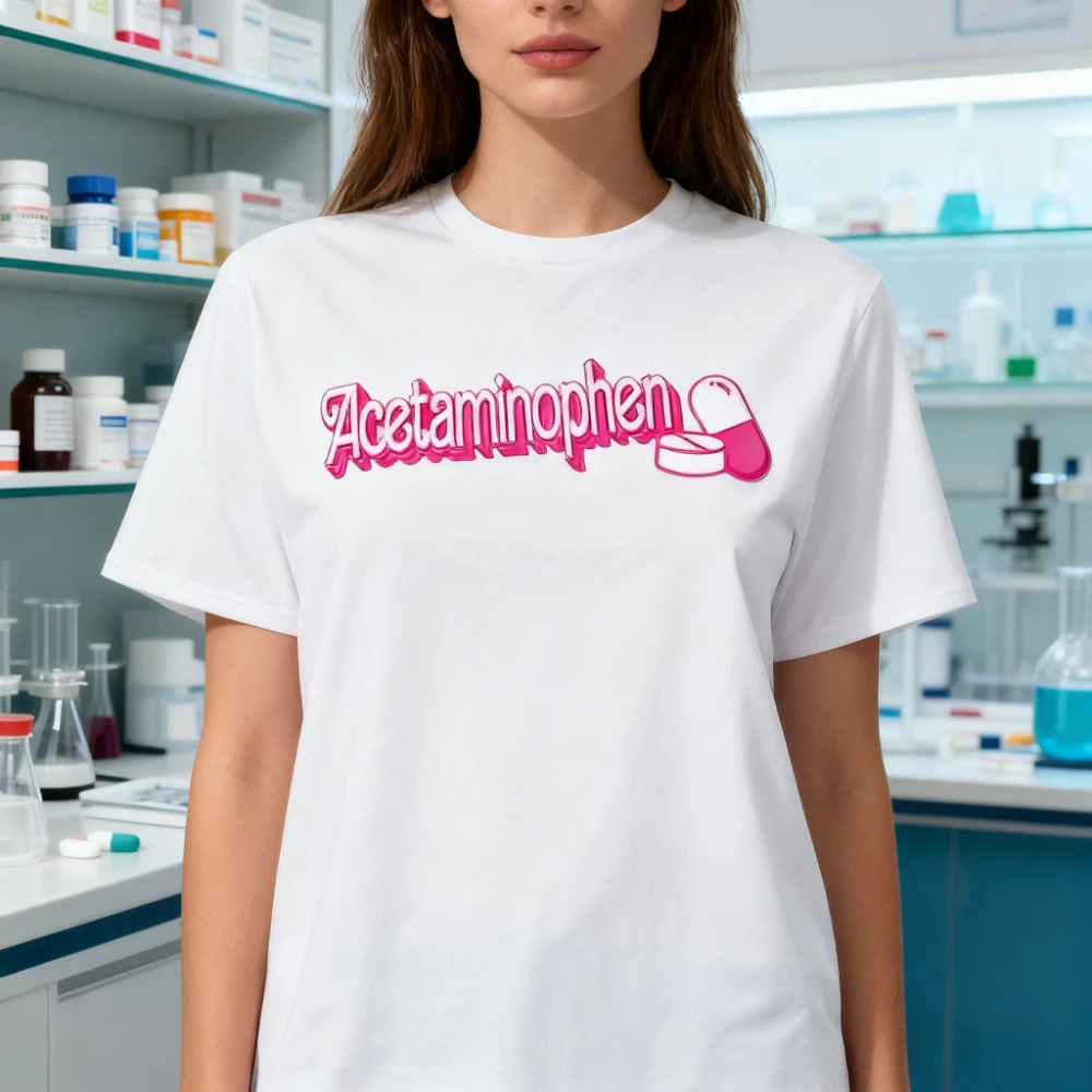 

Acetaminophen Tylenol TShirt Y2K Style Women T-shirt Autism Attention Tee Men Casual Streetwear Fashion Crewneck Printed Tops