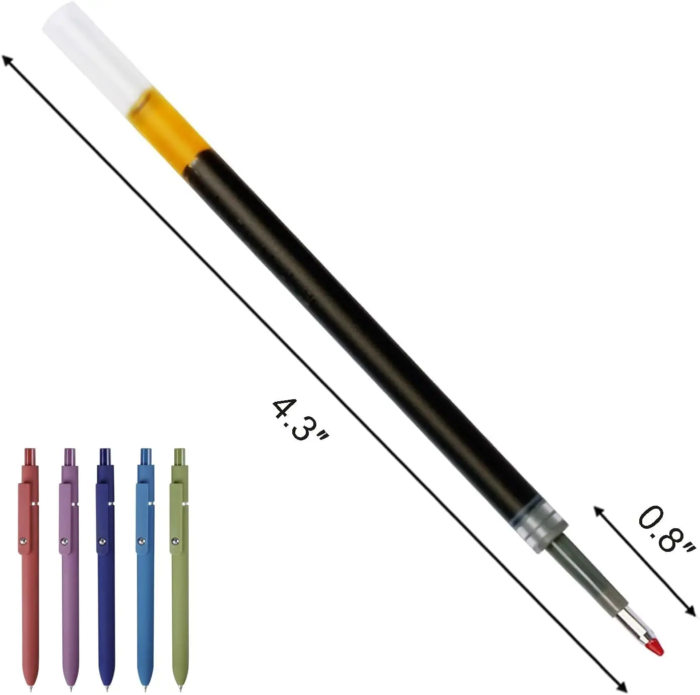 20 Pcs Ink Pen Refills Compatible with Pilot G2, Sharpie Gel Pens 0.5 Refills Black, Fine Point Pen Refills for Click Pens