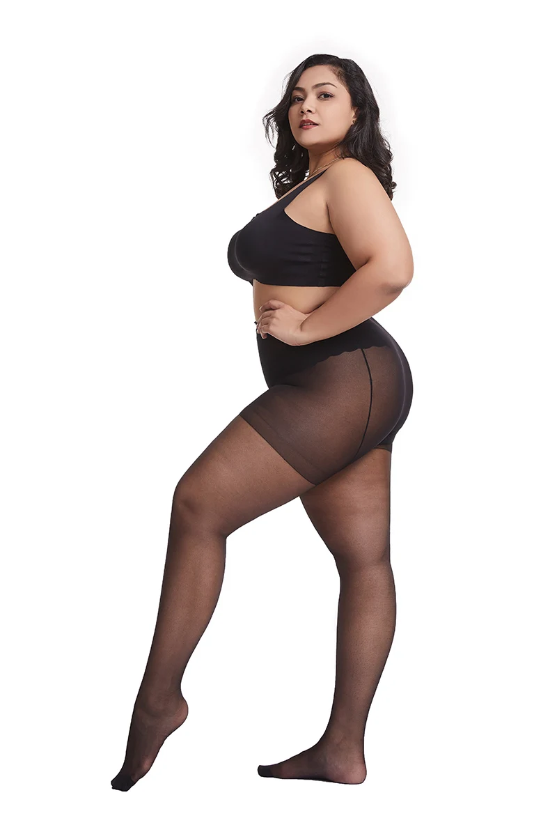 Sommer 20D Ultra dünne durchscheinende Strumpfhosen Große Größe Frauen Große Strumpfhosen Super Elastische Königin Größe Sexy Nylon Plus Größe Strümpfe – Detail 9