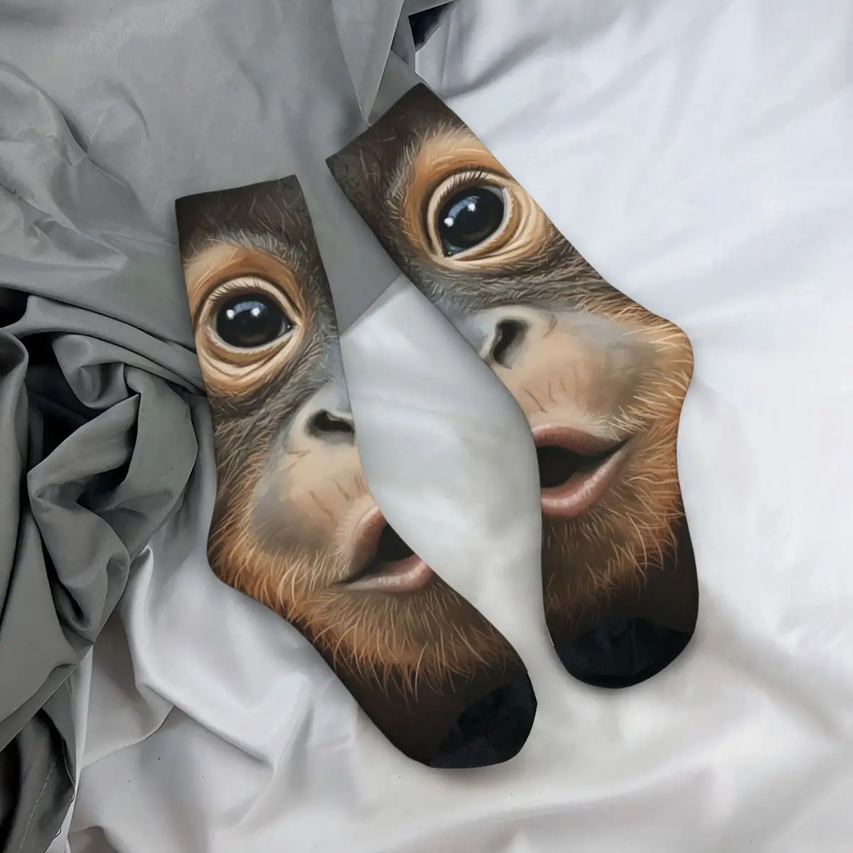 

Веселые носки с изображением гориллы, длинные носки в стиле хип-хоп для мужчин и женщин, подарки на День святого Валентина, подходят для любого сезона.