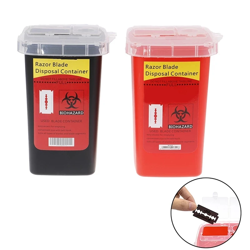 Spot Blade Recycling Box Razor Blade Disposal Case Mini Trash Can Barber Shop Accessories Syringe Needle Trash Collector