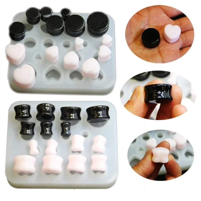 Unique DIY Silicone Ear Stretching Molds Earlobe Expander Accessory Jewelry Making Mold for Creative Body Modification