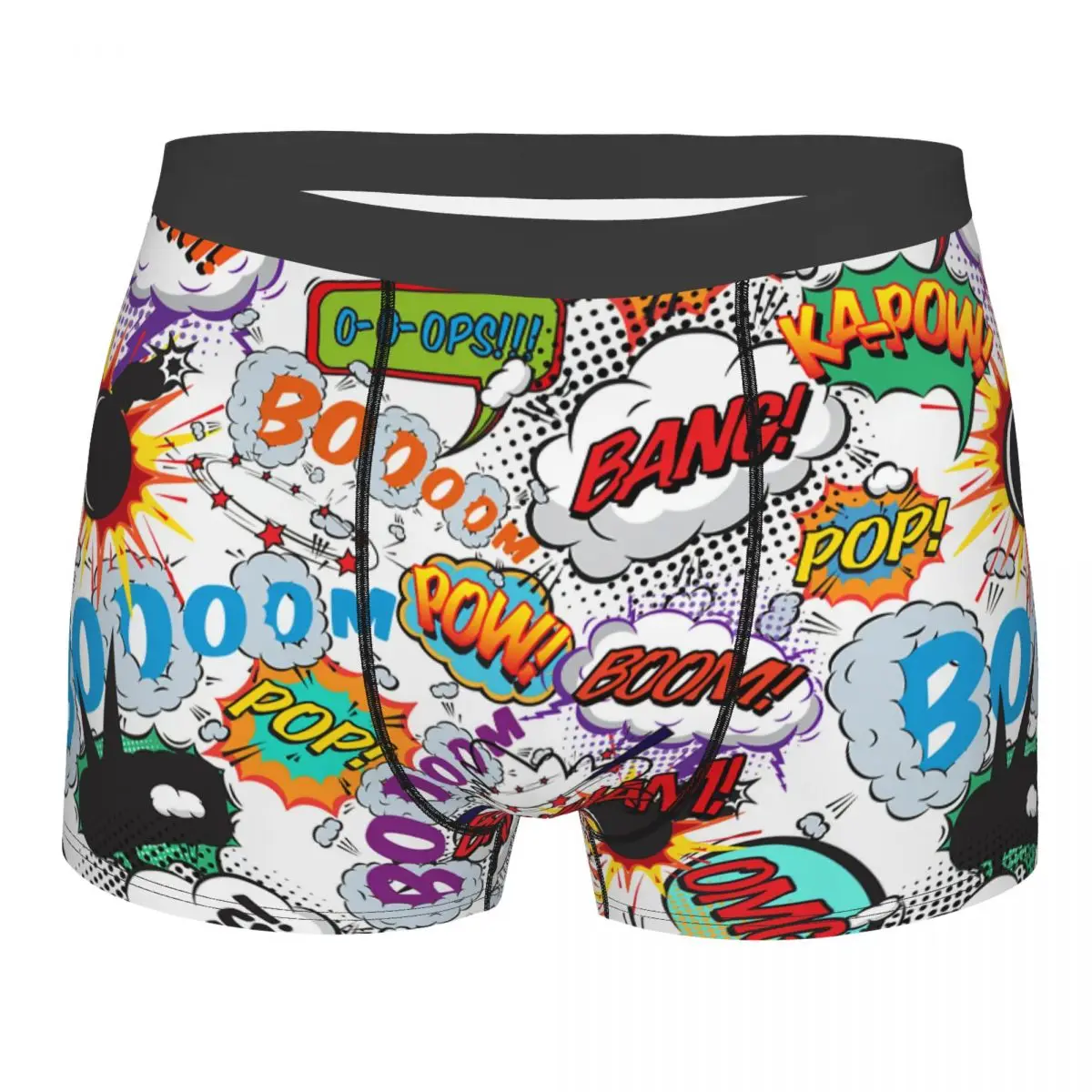 Custom Comic Book Fun Shout Outs Underwear Men Sexy Print Cartoon Graffiti Design Boxer Shorts Panties Briefs Soft Underpants