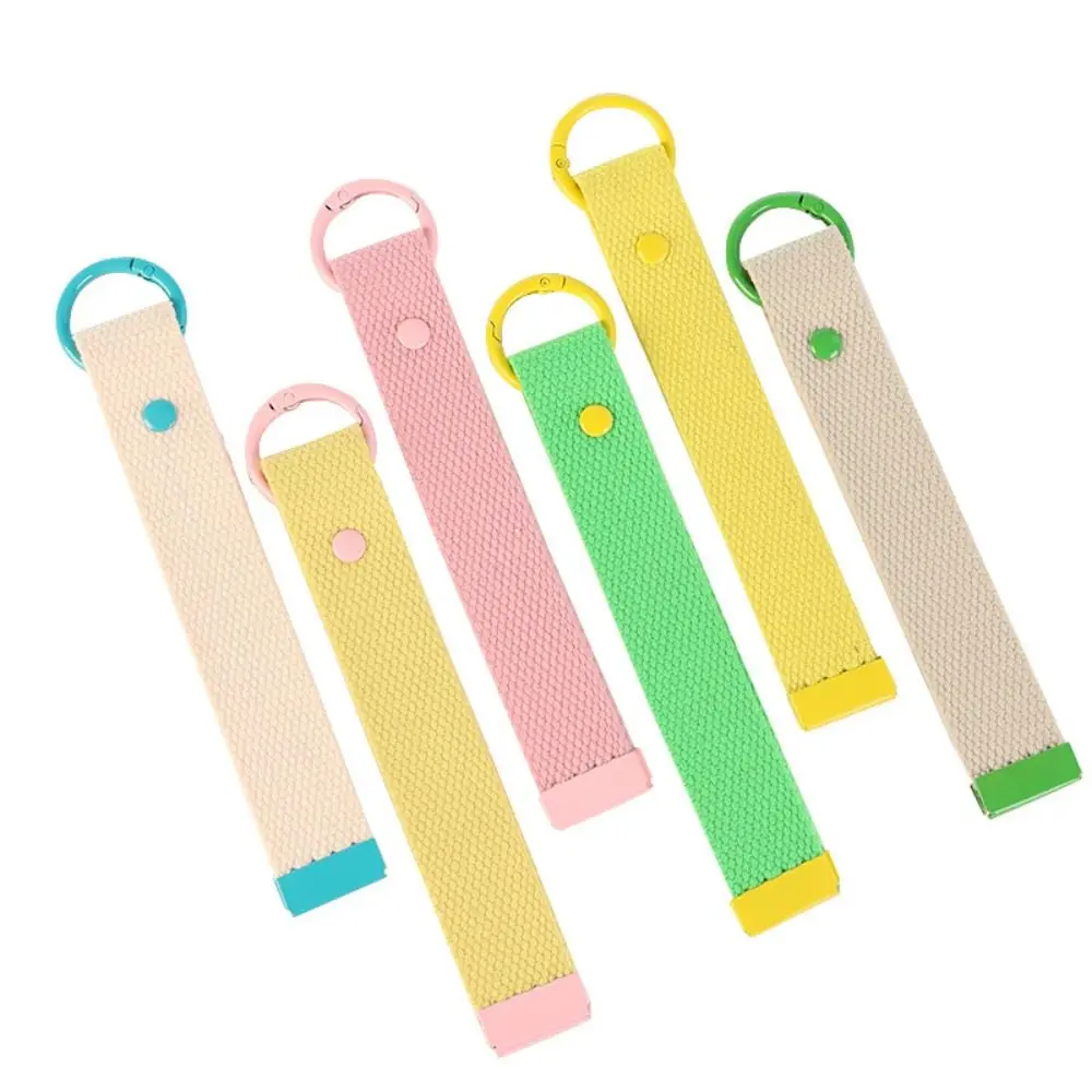 2Pcs Cotton Webbing Strap Colorful Ribbon Rope Keychain Simple Durable Keychain Lanyard DIY INS Bag Pendant Unisex