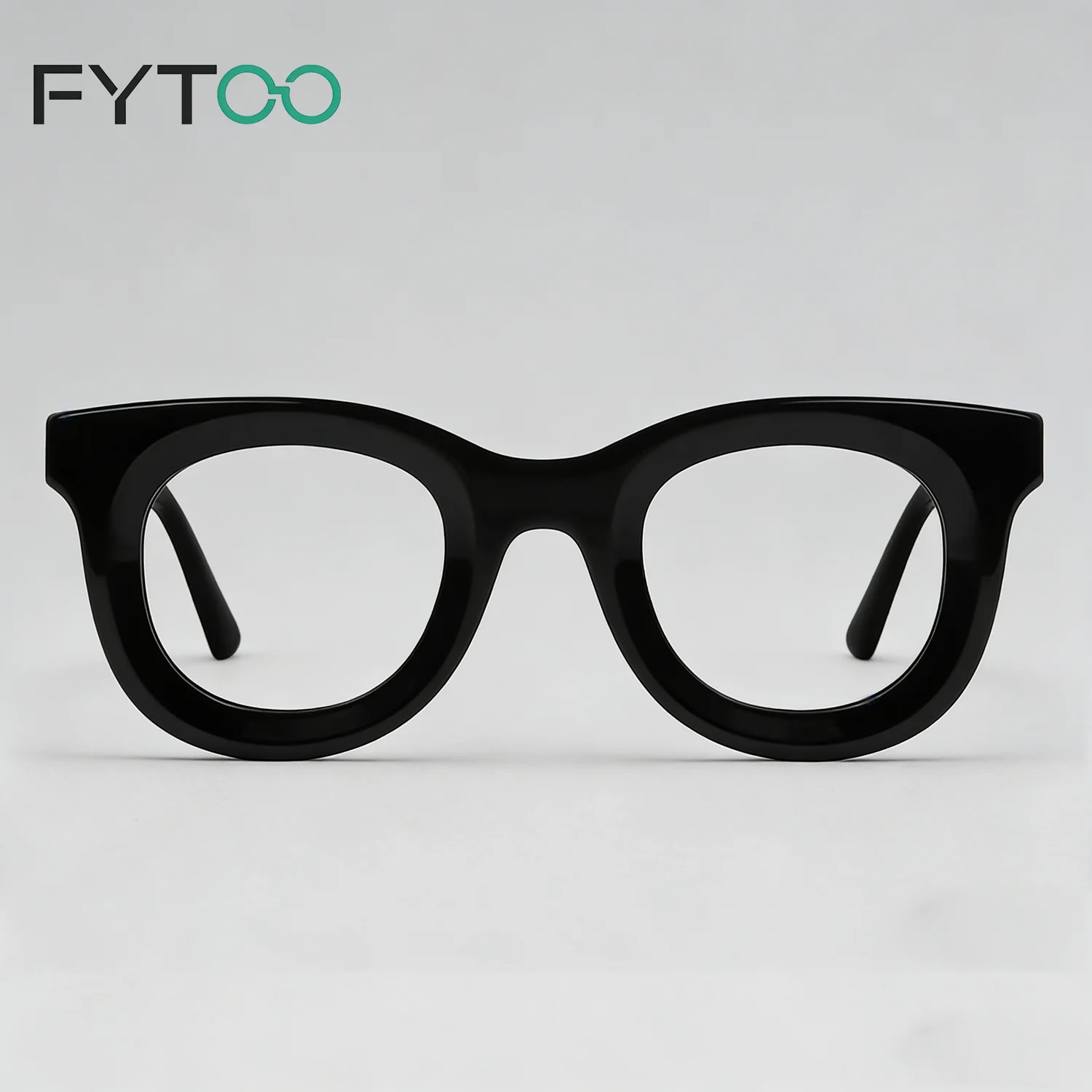 

FYTOO Unisex Cat Eye Eyeglasses Frame Thick Black Red Trendy Eyeglass Frames for Daily Casual Fashion 23104