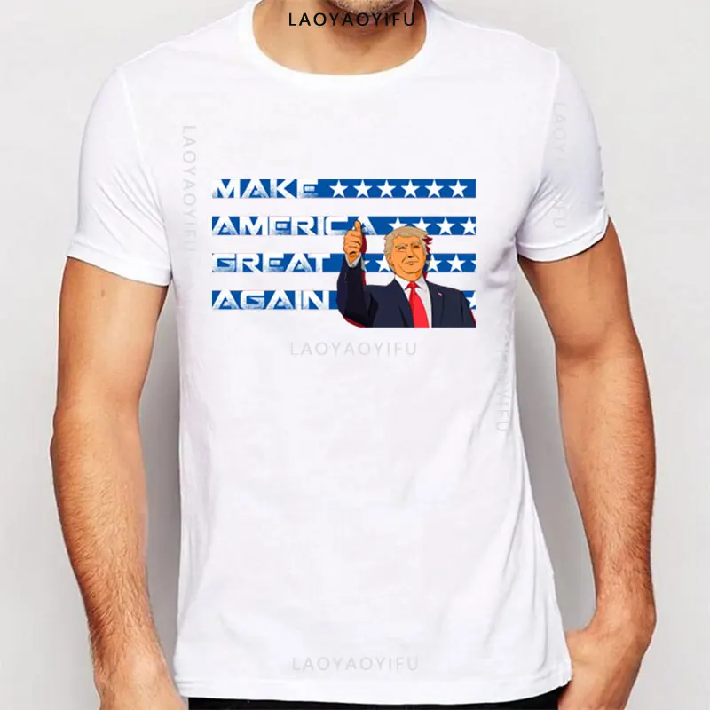 Trump 2024 T-shirt Election modal Tee Donald Trump Keep America Great MAGA T Shirt American Flag Men\'s Women Clothing Tops
