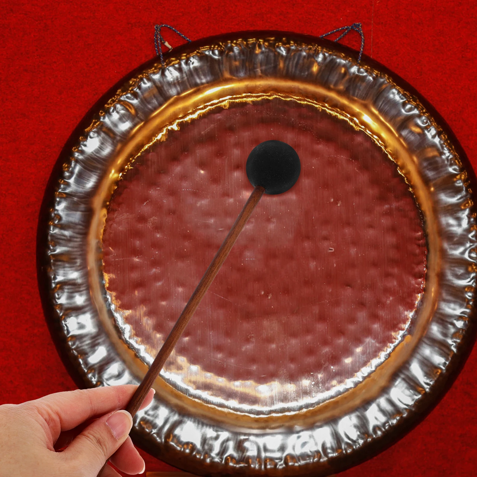 

1Pc Gong Mallet Whale Sound Resonance Yoga Accessories Black Small Silicone Tip Friction Sounding Percussion Wooden H