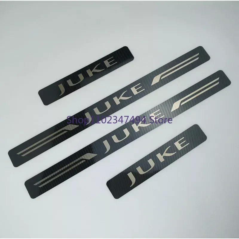 4 pcs Car Stainless Steel door sill Scuff Plates for Nissan JUKE 2010-2021 car scuff plate pedal threshold sticker car styling