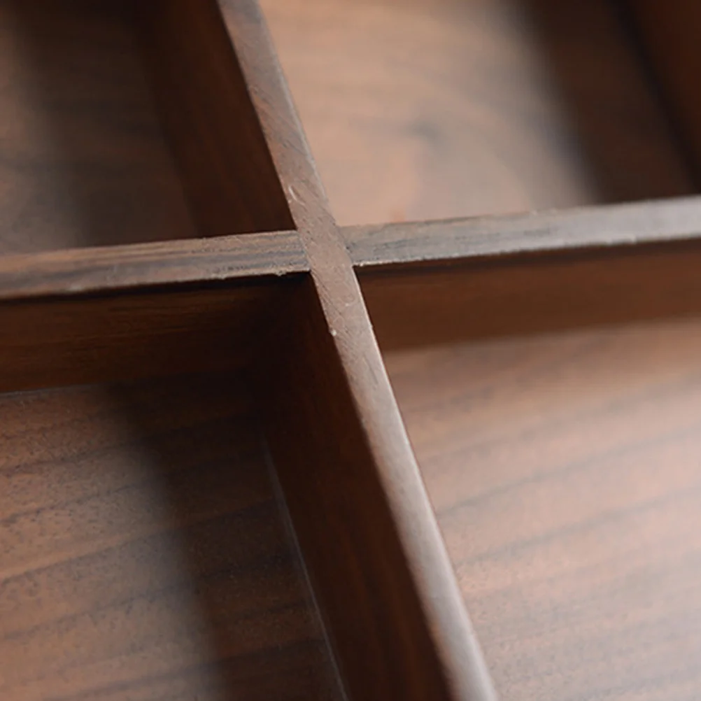 

1 Black Walnut Cutlery Storage Box 24x16.8x2.5cm Western Drawer Style Tableware Organizer Tray Kitchen Utensil Holder Desktop
