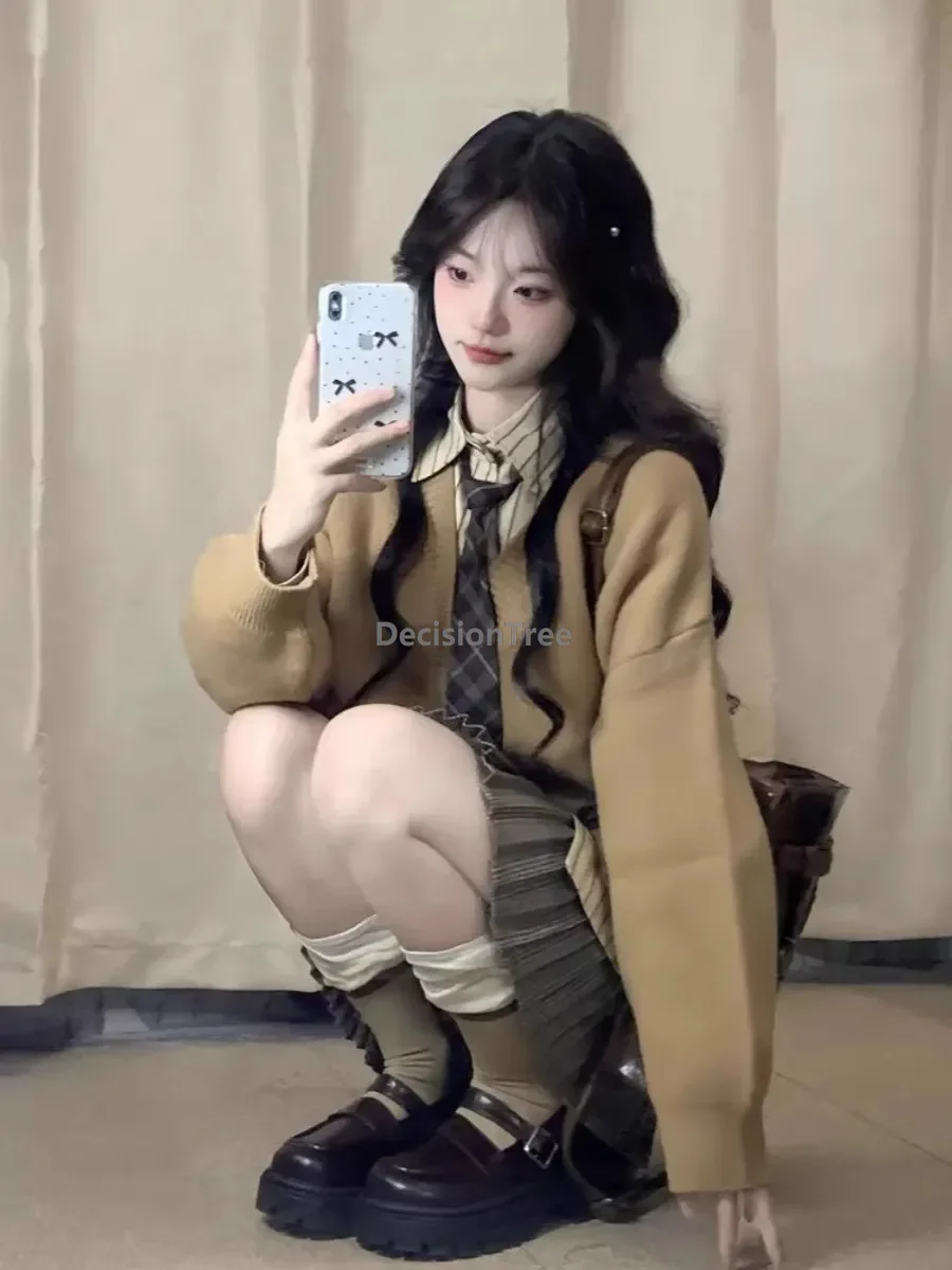 2025 Herbst Winter warme koreanische Schuluniform Akademie-Stil süße Mädchen tägliche JK-Uniform lose Freizeit Temperament Anzug