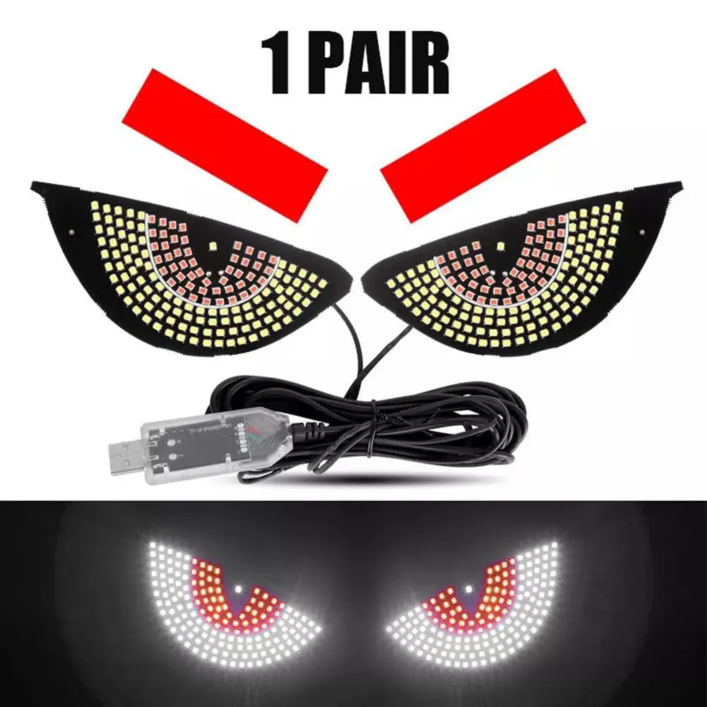 

Car Back Window Expression Lights LED Strips Light Panel Car Windshield Display Devil's Eye Decorative Lamps USB Plug