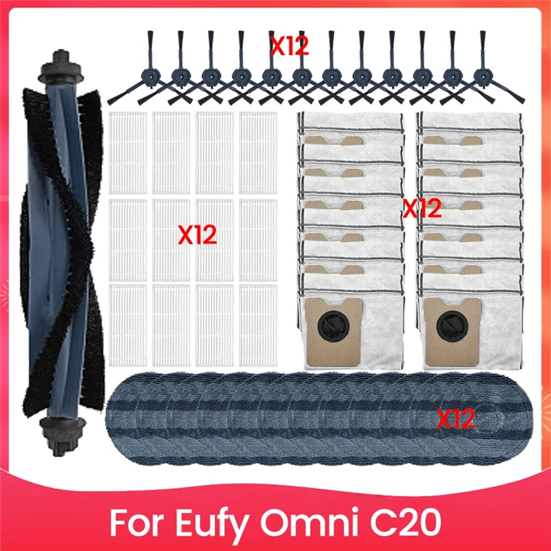

A13I-For Eufy Omni C20 Vacuum Cleaner Replacement Parts Brush Hepa Filter Mop Cloth Dust Bag Household Cleaning Replacement Part