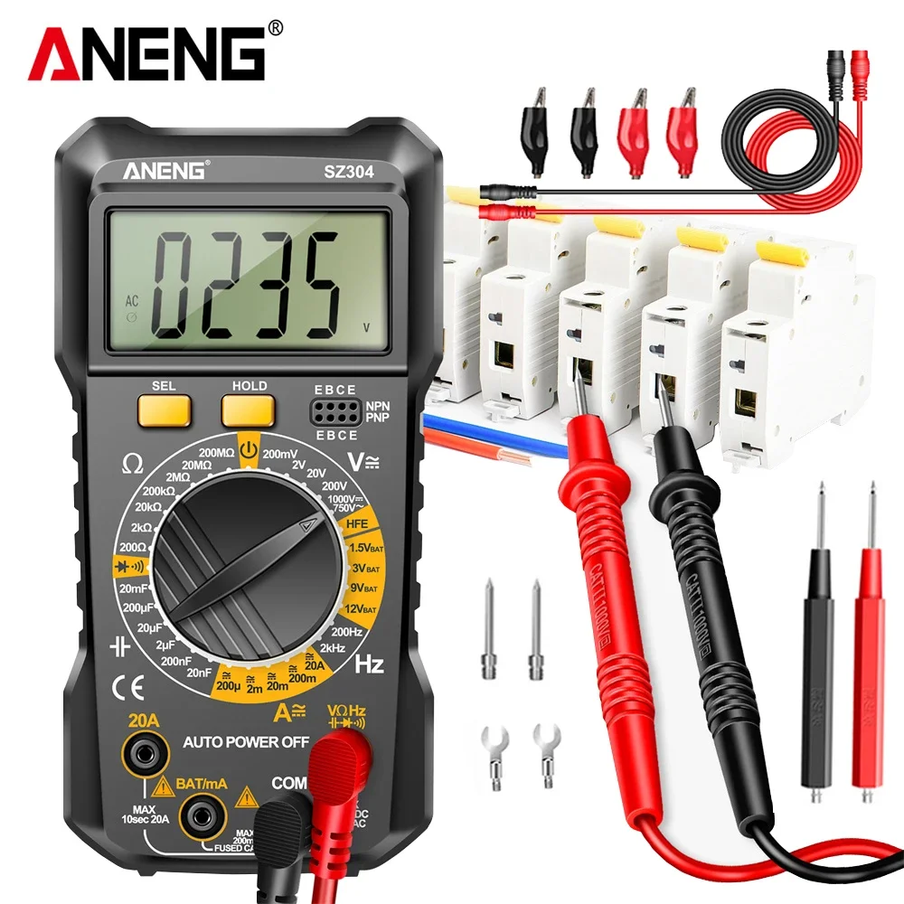 ANENG SZ304 Digital Multimeter AC/DC Voltmeter Ammeter Non-contact Voltage Detector Electric Current Tester Hz Diode Capacitor