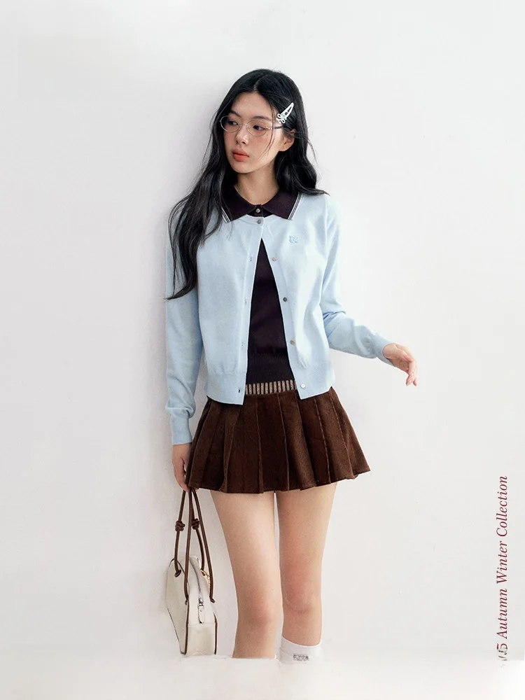 

Вязаный кардиган Liilou свободного кроя с длинными рукавами и воротником, имитация двухслойности, серия CleanFit, Ciwalk, подходит для любого случая