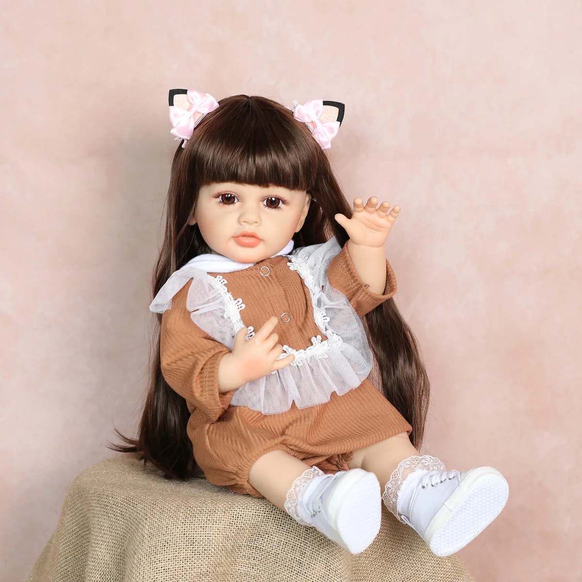 22Inch Prinses Lu'er Alle Siliconen Kan Een Douche Reborn Babypop Bebe Reborn Speelgoed Verjaardagscadeaus Voor Kind