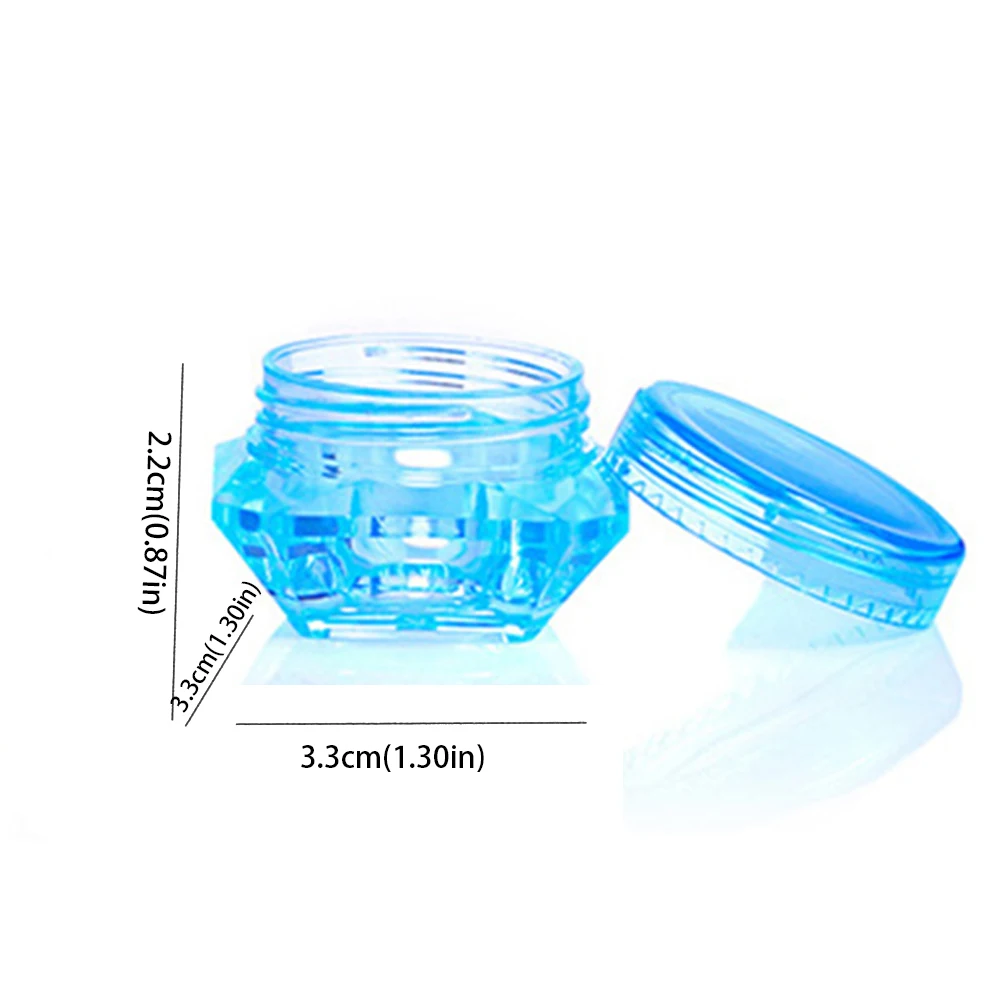 5g New Polystyrene Diamond Shaped Facial Cream Box Travel Jar Transparent Refillable Bottles Cosmetic Container