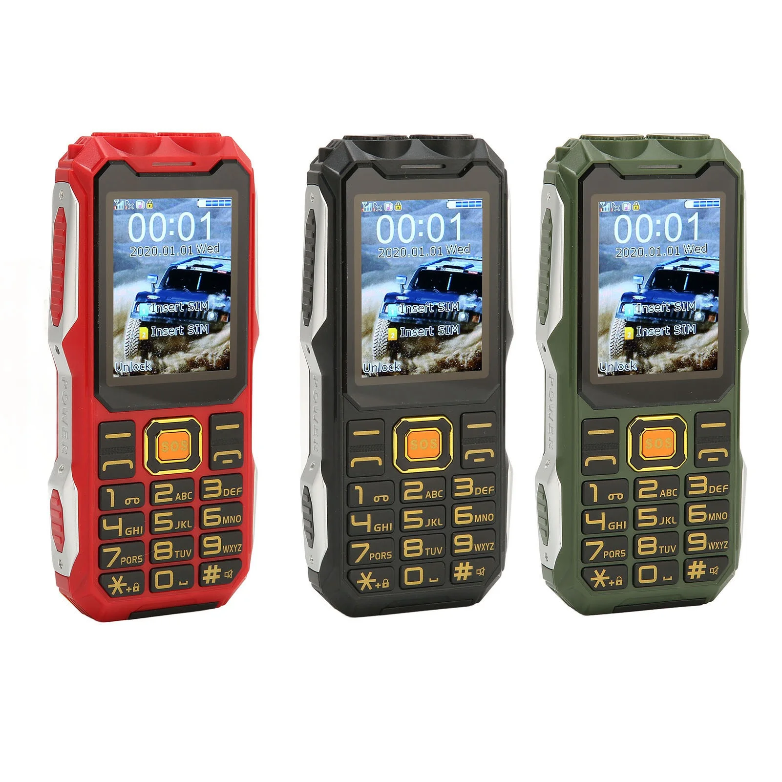 2G هاتف غير مقفول متعدد الوظائف ثنائي الشريحة هاتف محمول زر كبير 16800mAh بطارية هاتف ريترو لكبار السن هاتف مفتوح #6