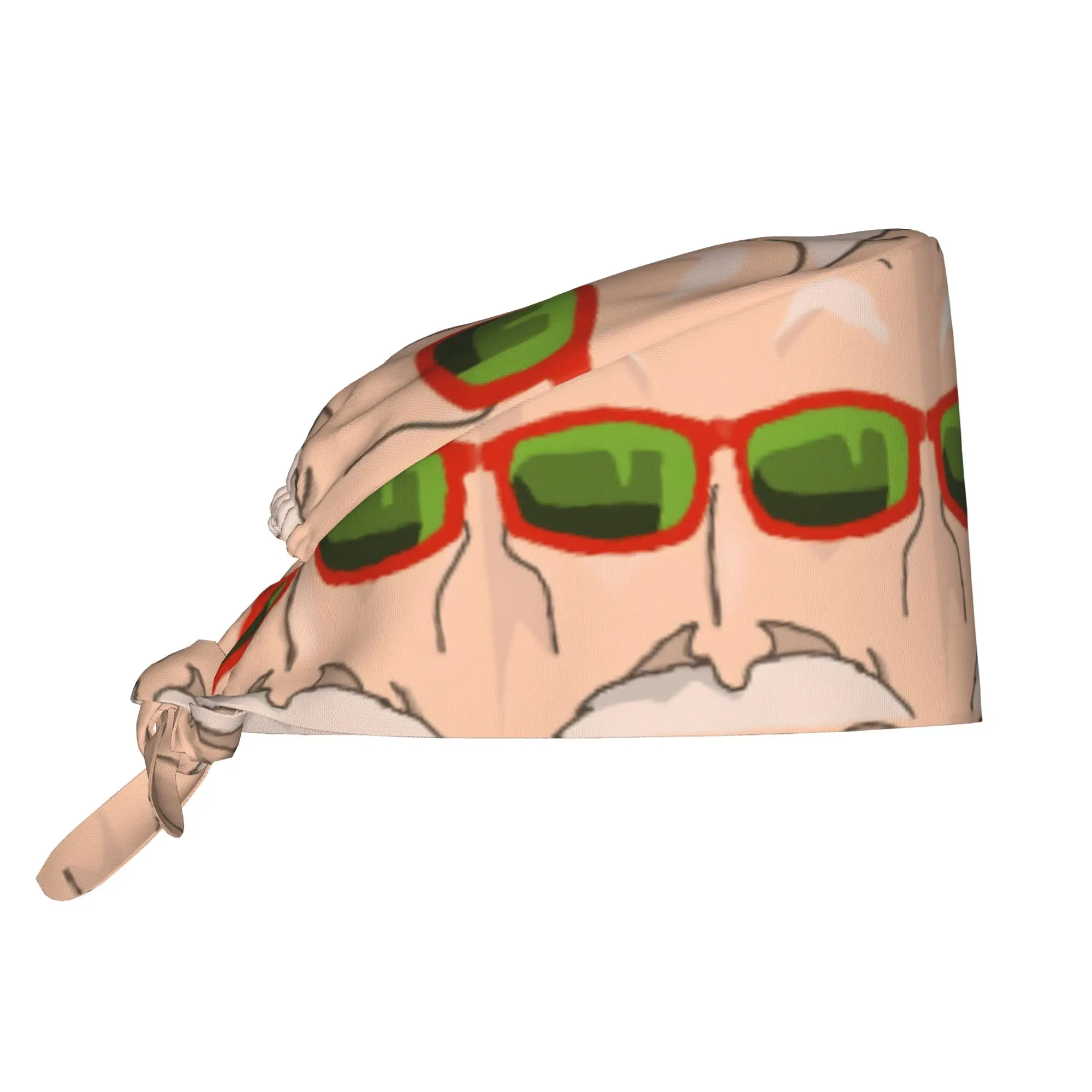 Gorro Quirúrgico Personalizado con Diseño de Maestro Roshi de Manga, Gorro de Anime para Mujeres y Hombres, Gorro para Quirófano, Gorro para Operador, Gorro para Trabajo de Laboratorio