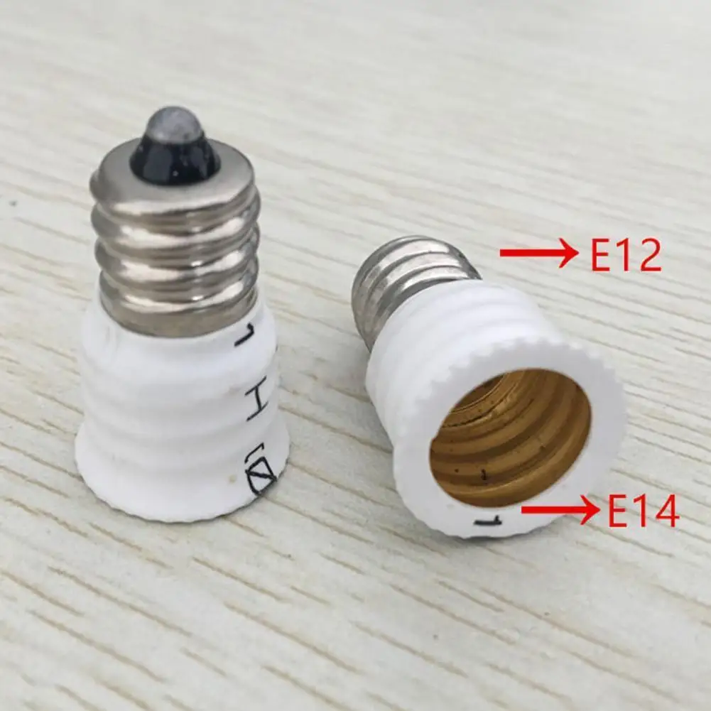 E14 To E12 Adapter Converters Light Sockets Lamp Holder White 1 Pc