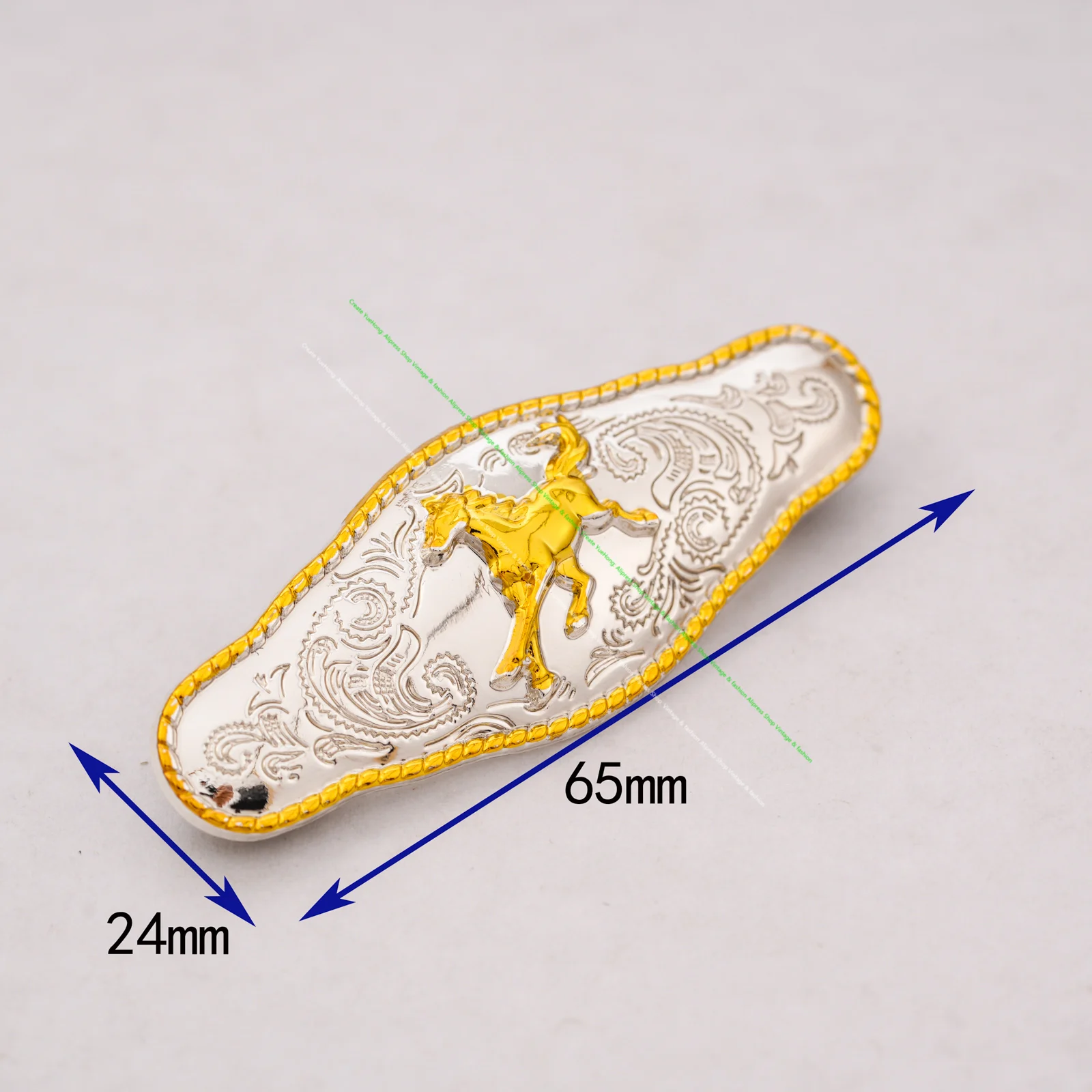 6X 65*24mm Gold Cowboy Western Horse Leathercraft Bridle Saddles Belt Conchos