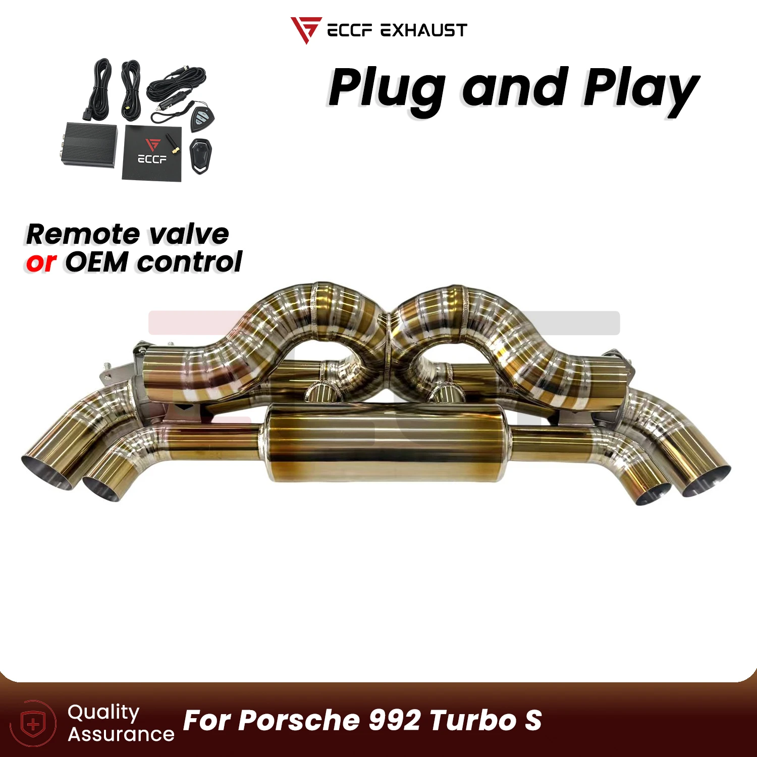 

Sporty Titanium Catback Exhaust For Porsche 992 Turbo S Aggressive Exhaust Sound Plug and Play Performance Upgrade