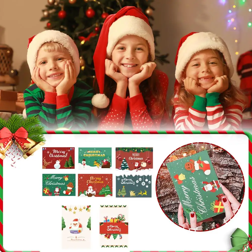 بطاقة نعمة مكتوبة بخط اليد ليلة عيد الميلاد ورأس السنة والزهور وبطاقة هدية 16 قطعة بطاقة تهنئة عيد الميلاد بطاقة عطلة