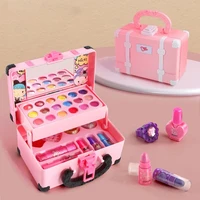 Enfants maquillage cosmétiques semblant jouer boîte princesse maquillage fille jouet jouer ensemble rouge à lèvres ombre à paupières sécurité Non toxique Kit jouet enfant 4