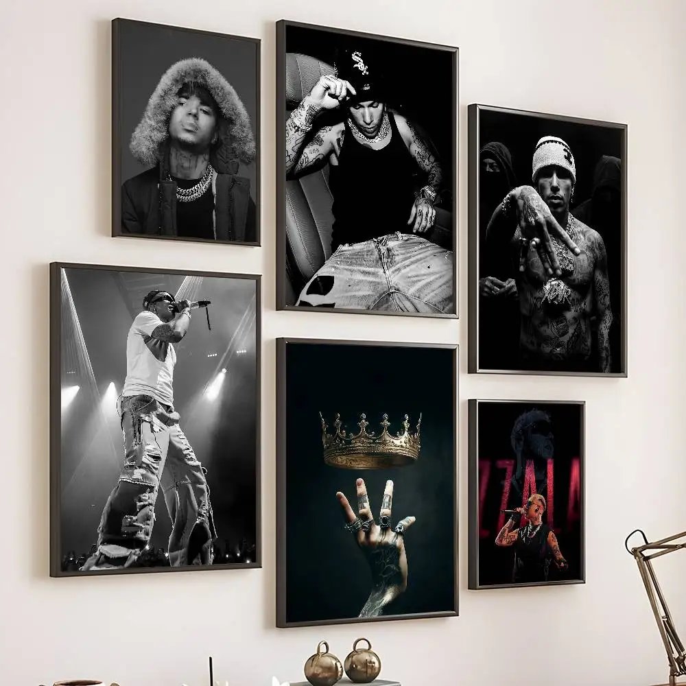 Cool Rapper S-Sfera Ebbasta Singer Poster Waterproof Wall Art Sticker For Bar Living Vintage Room Decor High Quality Print Gift