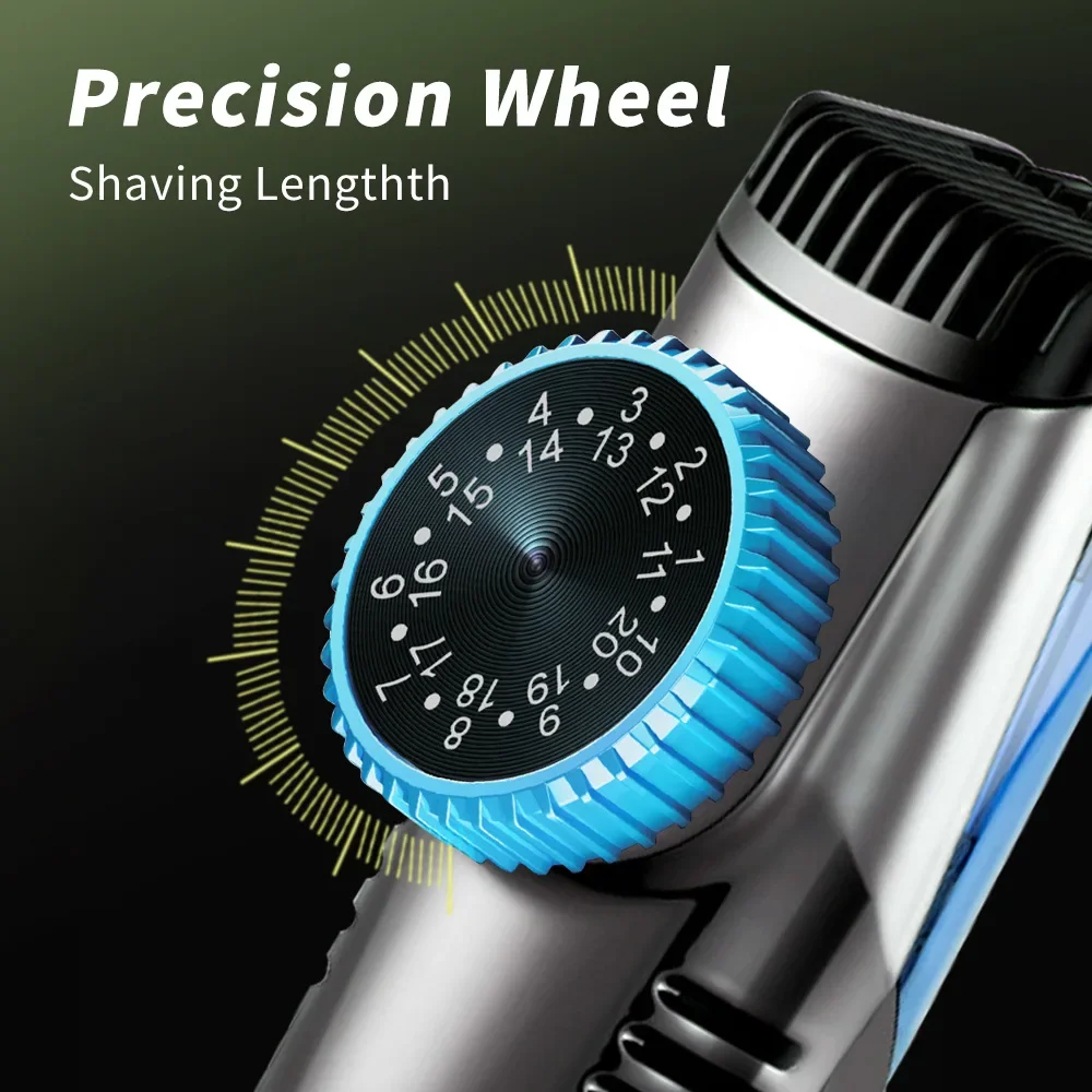 Recortador de barba al vacío para hombres, recortador de bigote recargable con peine de longitud ajustable (1-20 mm) recortador de barba eléctrico